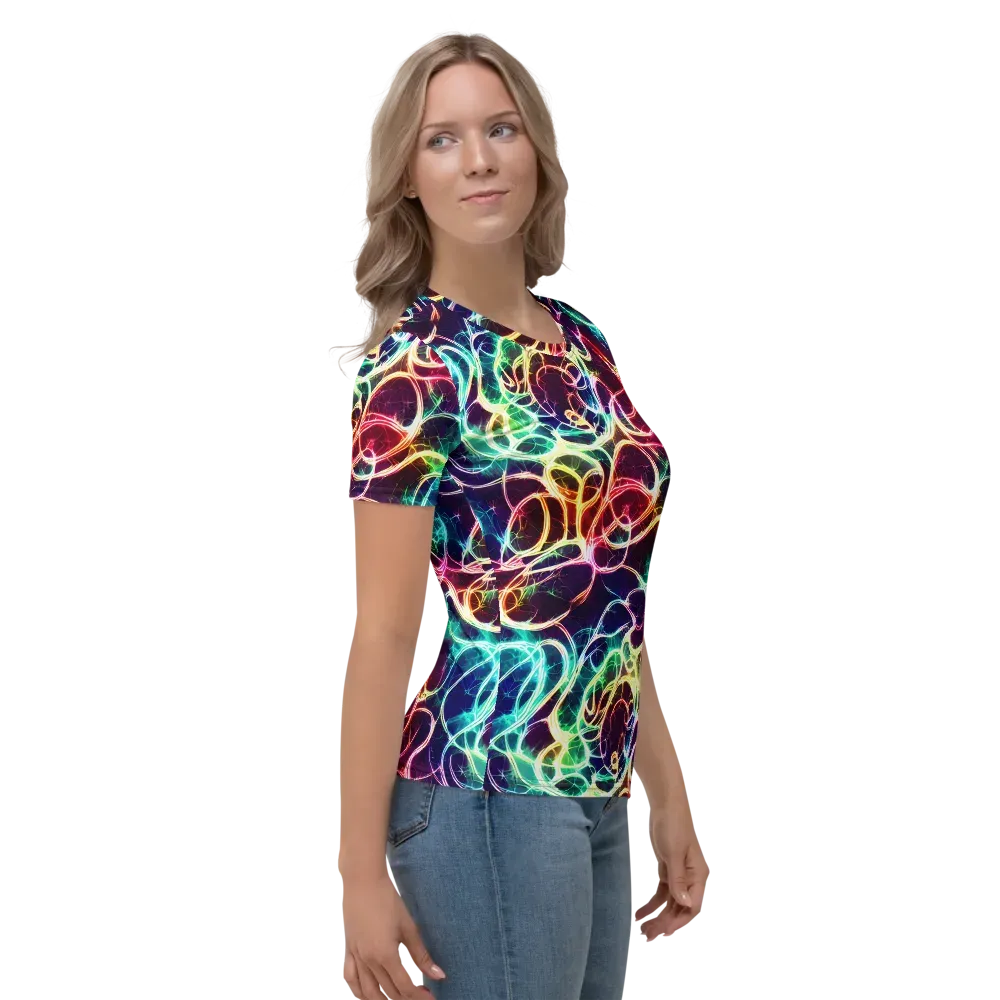 Electric Lace on Women's Crew Neck T-Shirt — Right