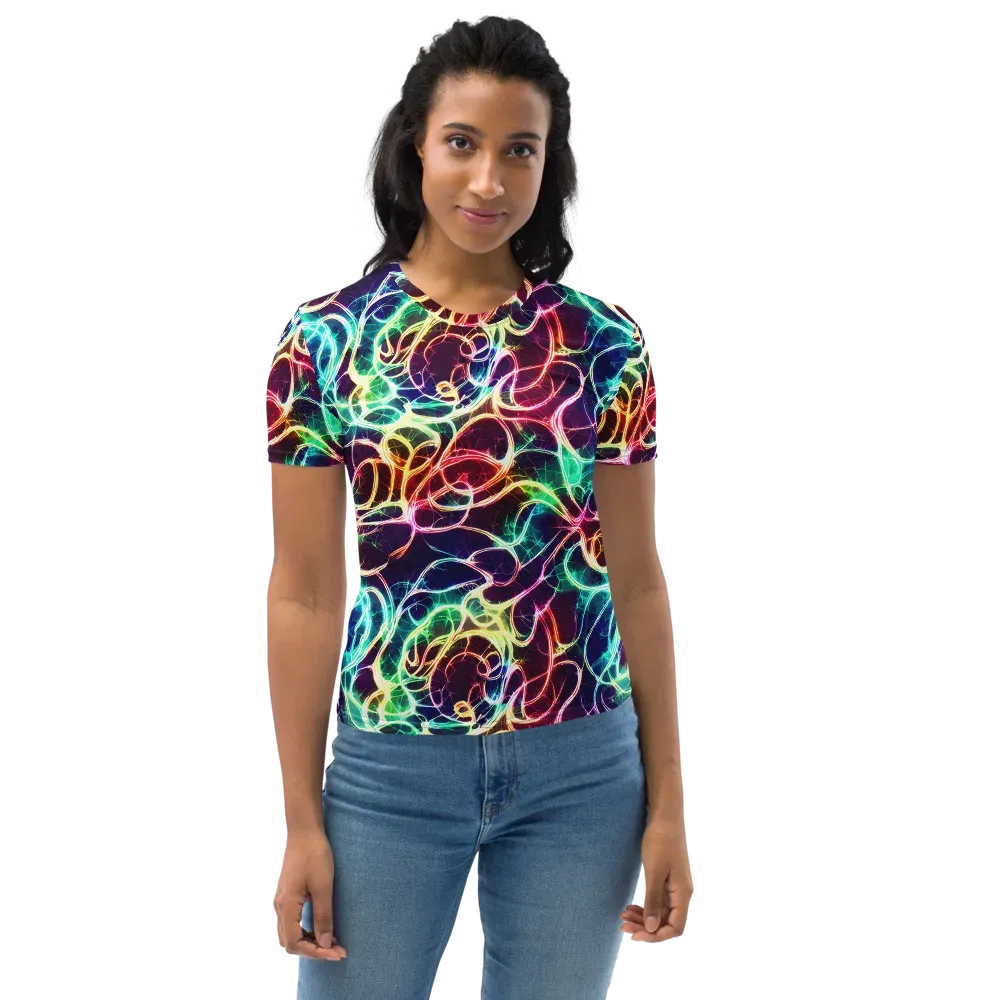 Electric Lace on Women's Crew Neck T-Shirt — Front