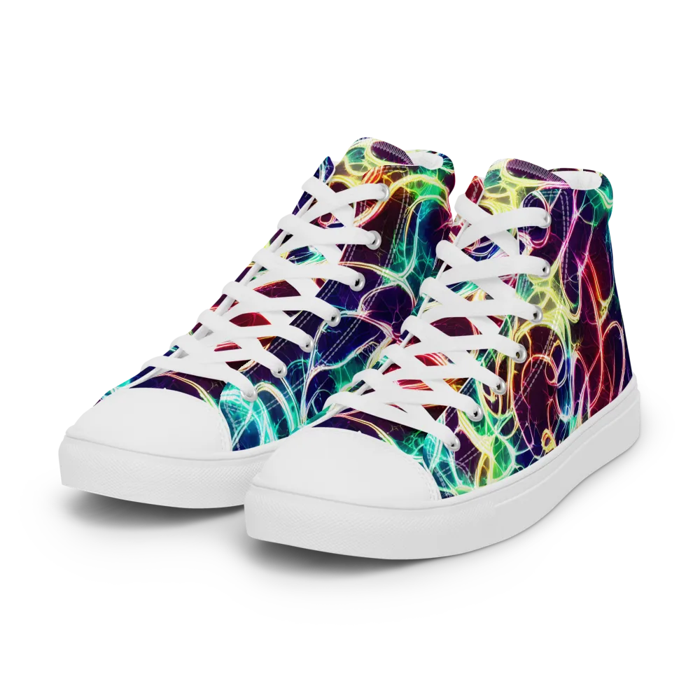 Electric Lace on Women's High Top Canvas Shoes — Left Front