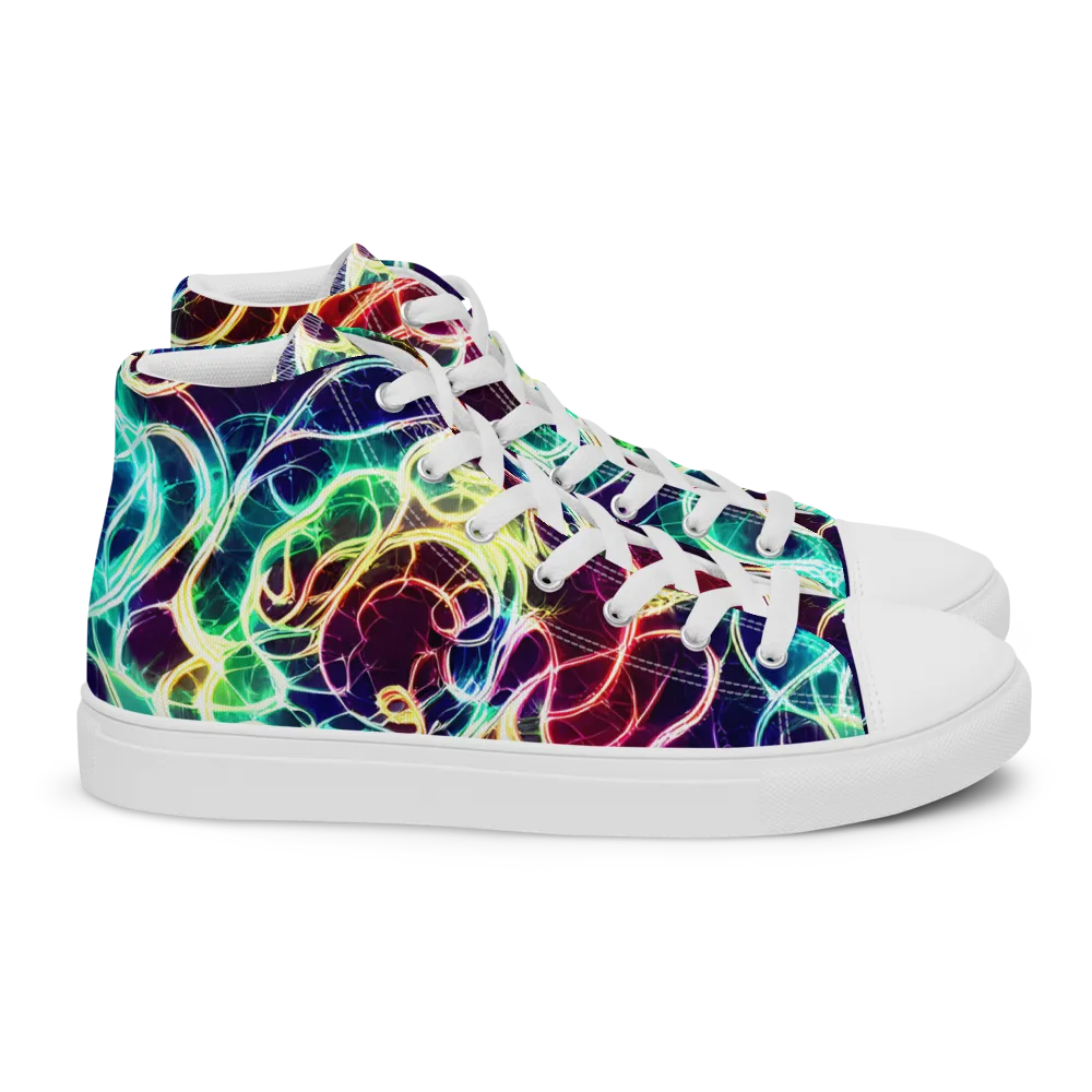 Electric Lace on Women's High Top Canvas Shoes — Right