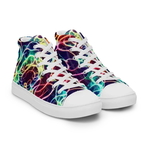 Electric Lace on a Women's High Top Canvas Shoes