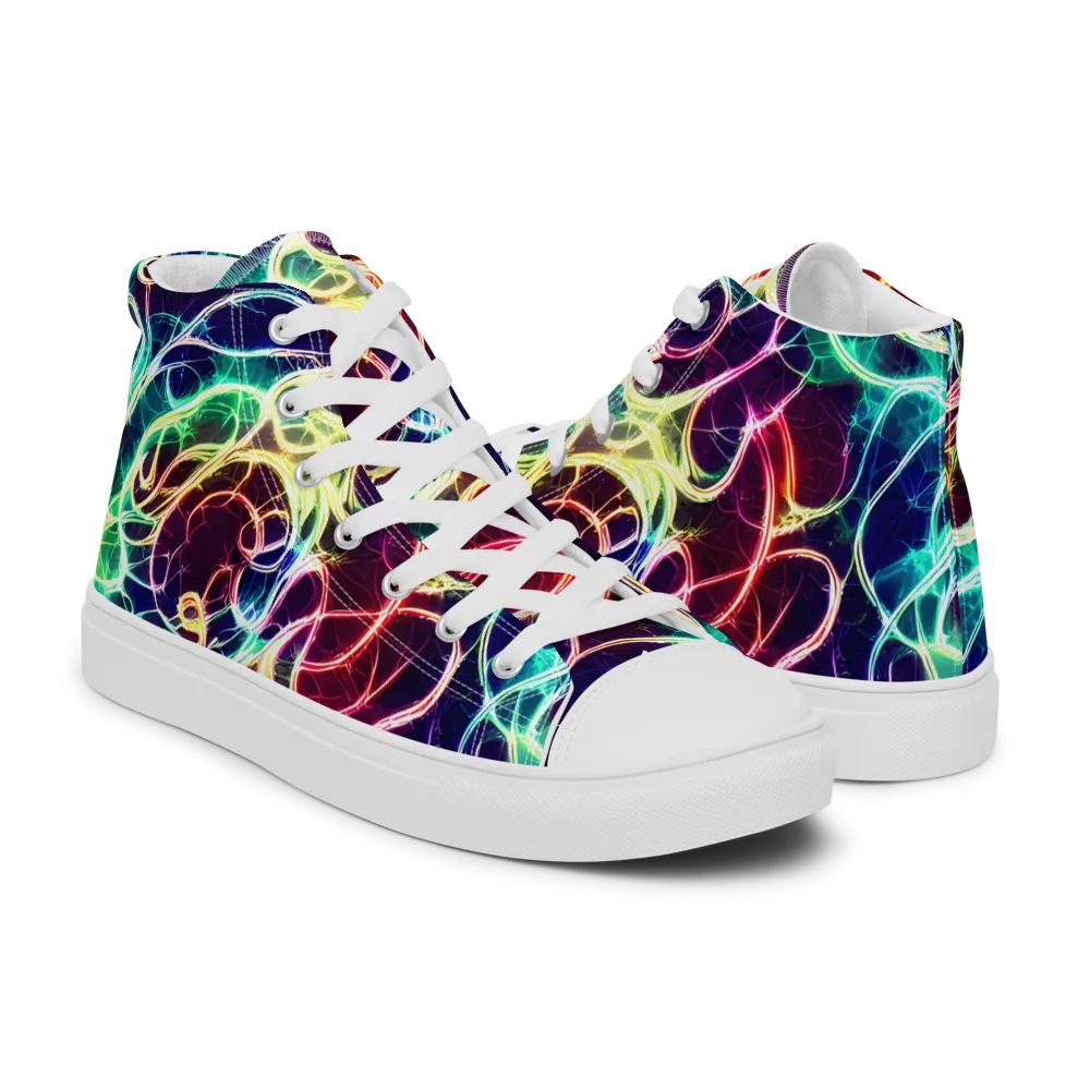 Electric Lace on Women's High Top Canvas Shoes — Right
