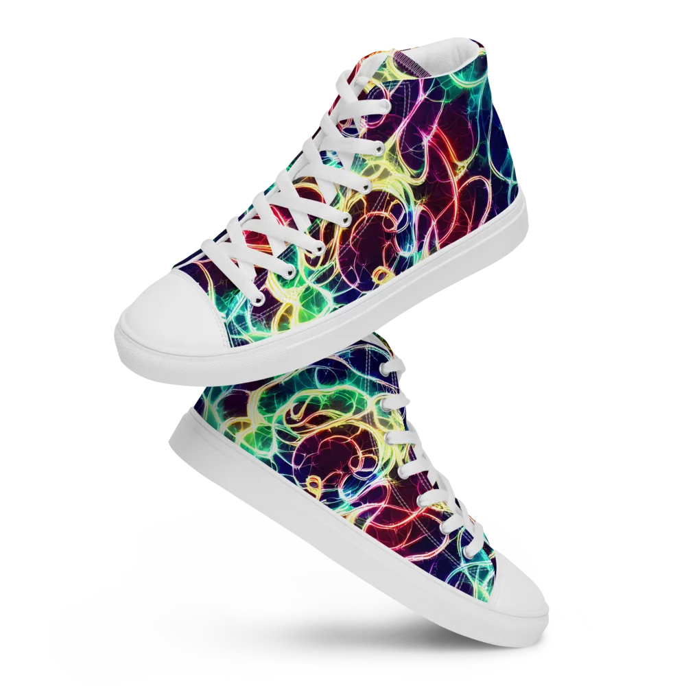 Electric Lace on Women's High Top Canvas Shoes — Front