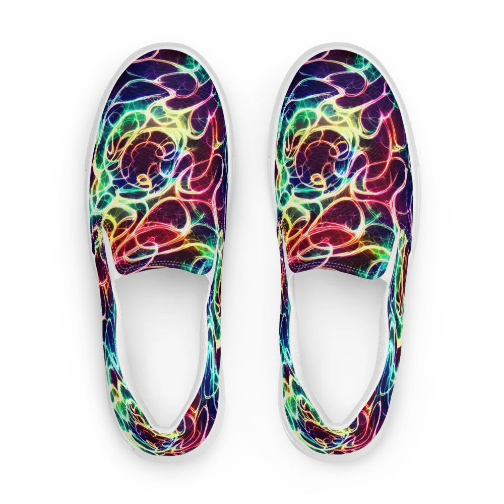 Electric Lace on Men's Slip-On Canvas Shoes — Front