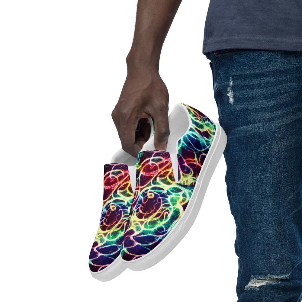 Electric Lace on Men's Slip-On Canvas Shoes — Left Front