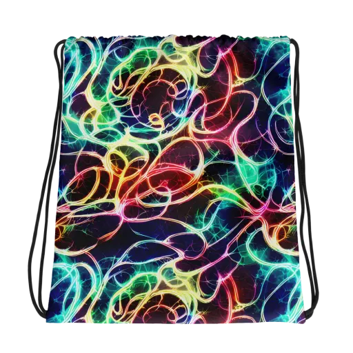 Electric Lace on a Drawstring Bag