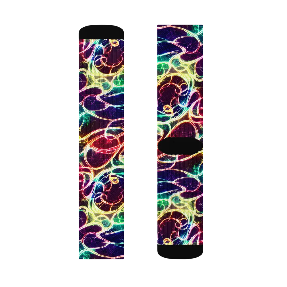 Electric Lace on Socks — Left Sock