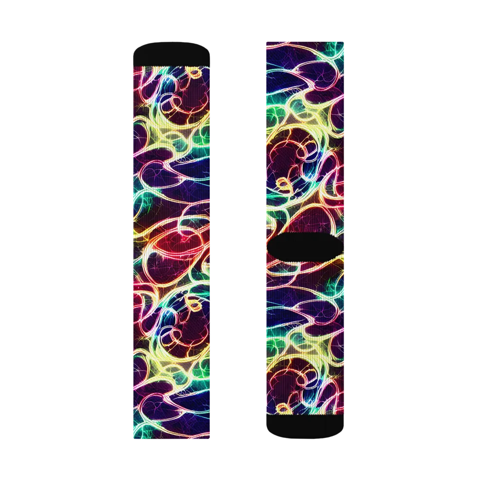 Electric Lace on Socks — Right Sock