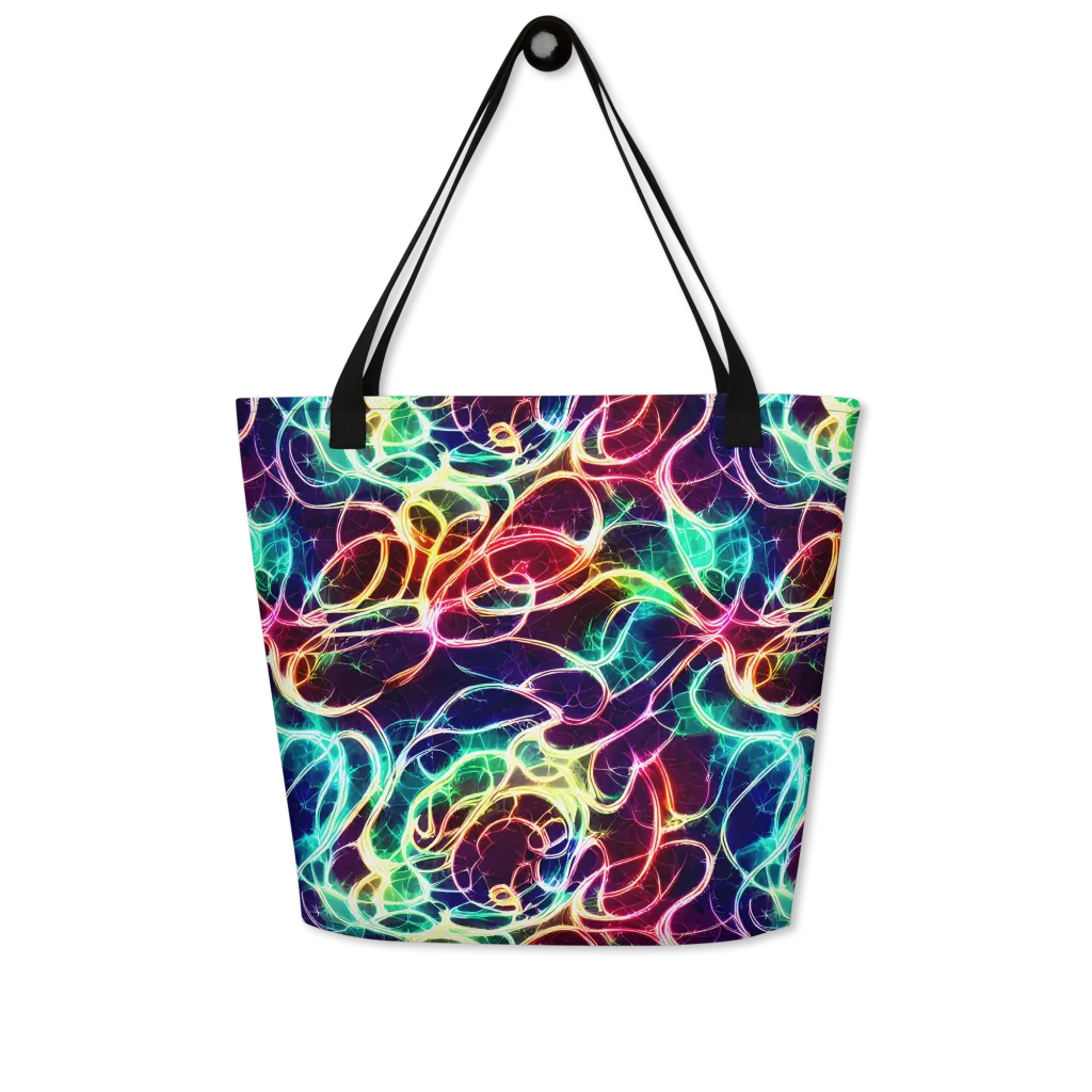 Electric Lace on Large Tote Bag W/ Pocket — Front