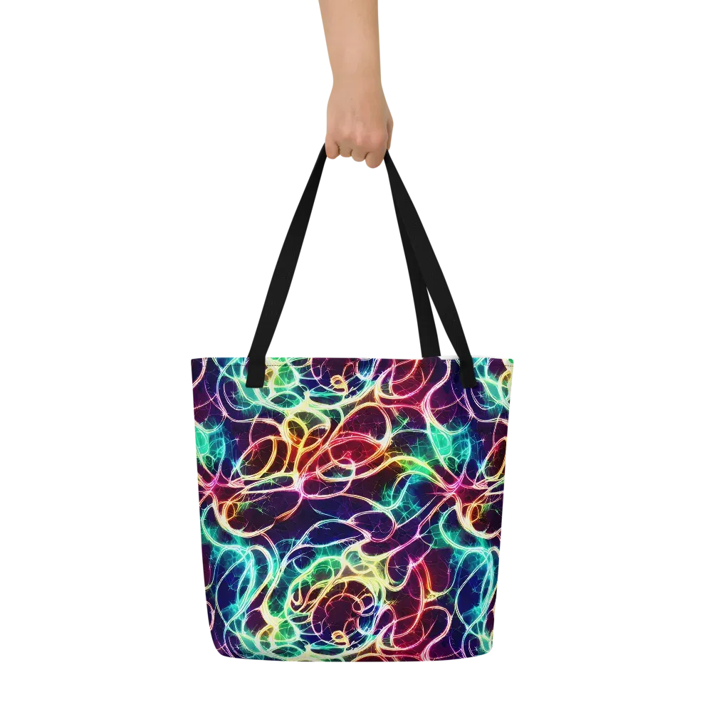 Electric Lace on Large Tote Bag W/ Pocket — Front