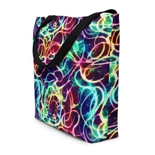 Electric Lace on a Large Tote Bag W/ Pocket
