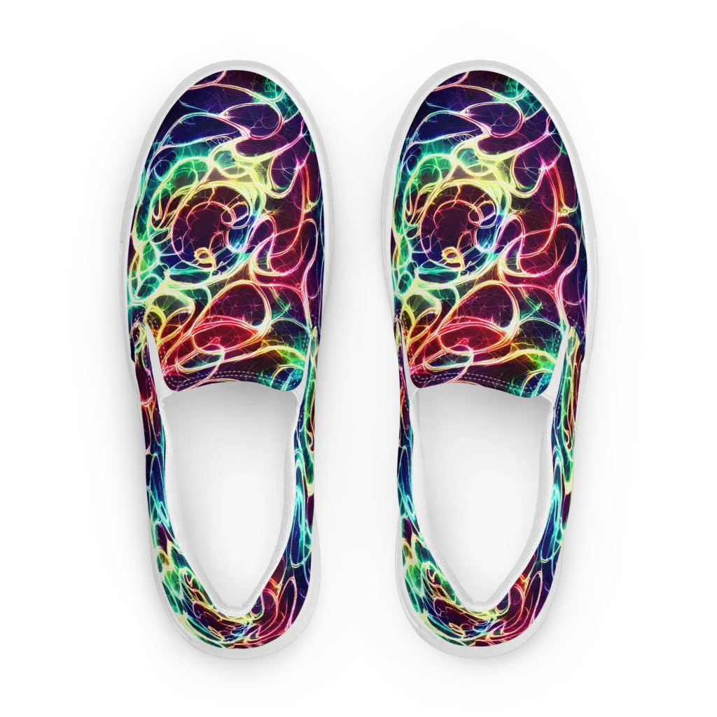 Electric Lace on Women's Slip-On Canvas Shoes — Front