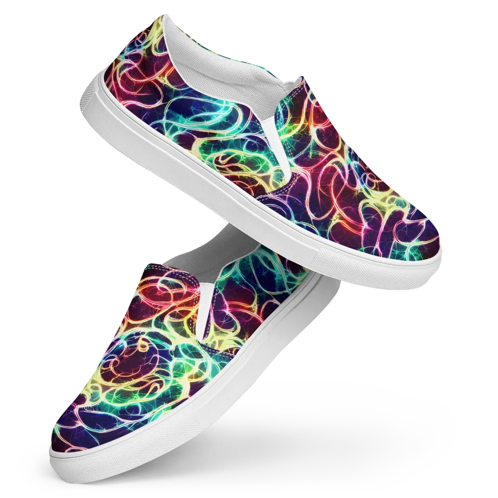 Electric Lace on Women's Slip-On Canvas Shoes — Front