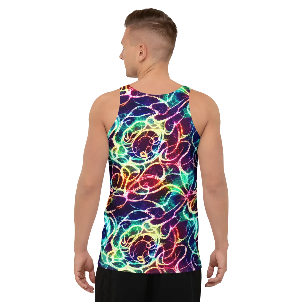 Electric Lace on Men's Tank Top — Back