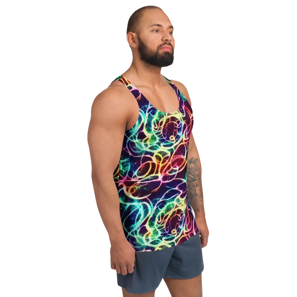 Electric Lace on Men's Tank Top — Right Front