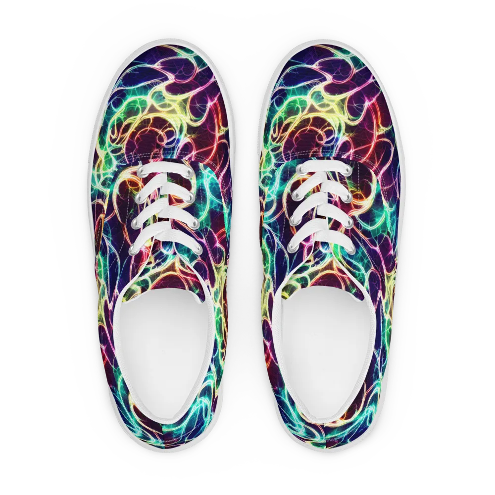 Electric Lace on Men's Lace-Up Canvas Shoes — Front