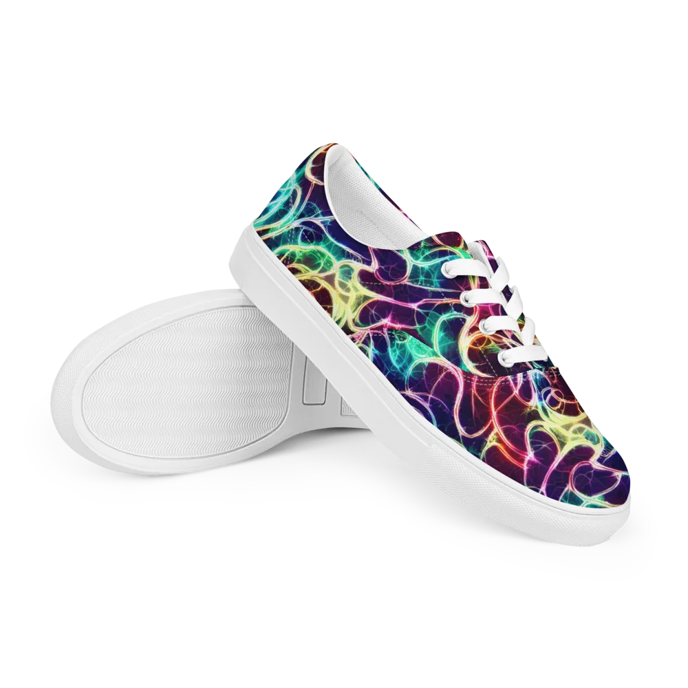 Electric Lace on Men's Lace-Up Canvas Shoes — Right Front