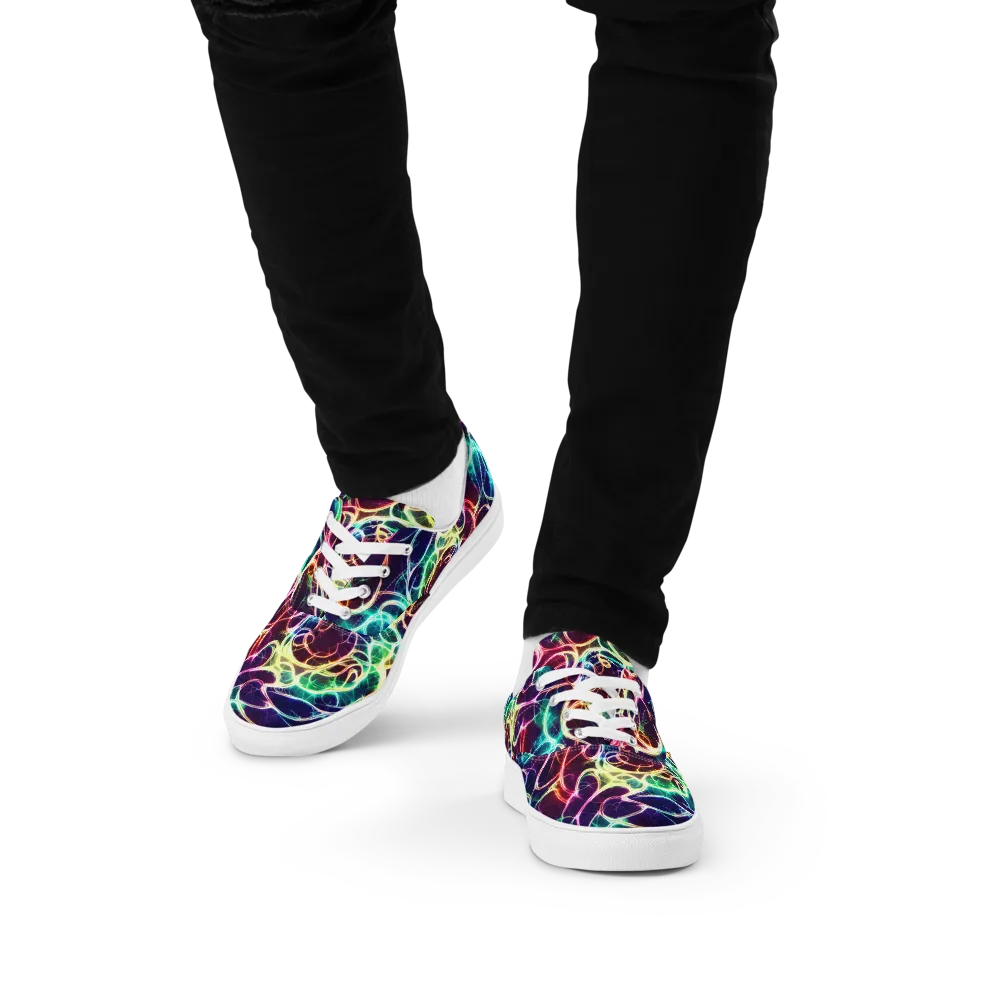 Electric Lace on Men's Lace-Up Canvas Shoes — Front