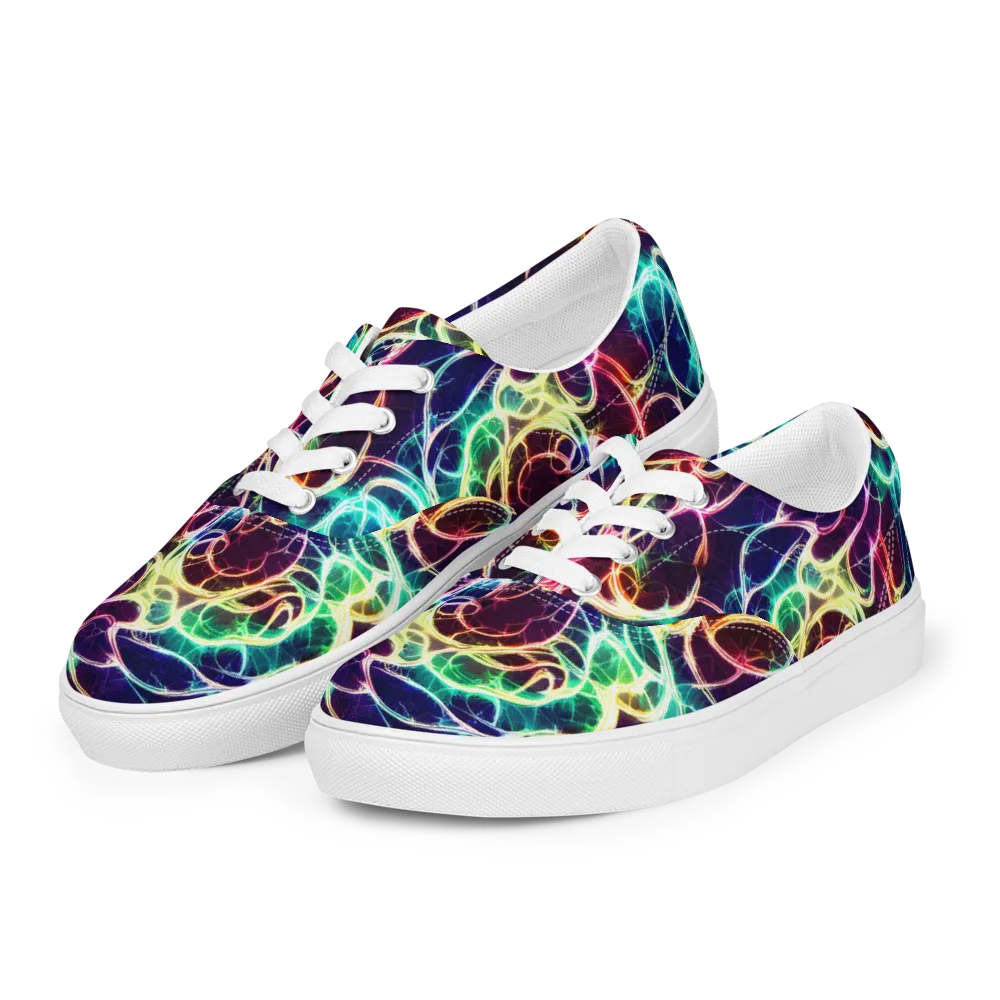 Electric Lace on Men's Lace-Up Canvas Shoes — Left Front