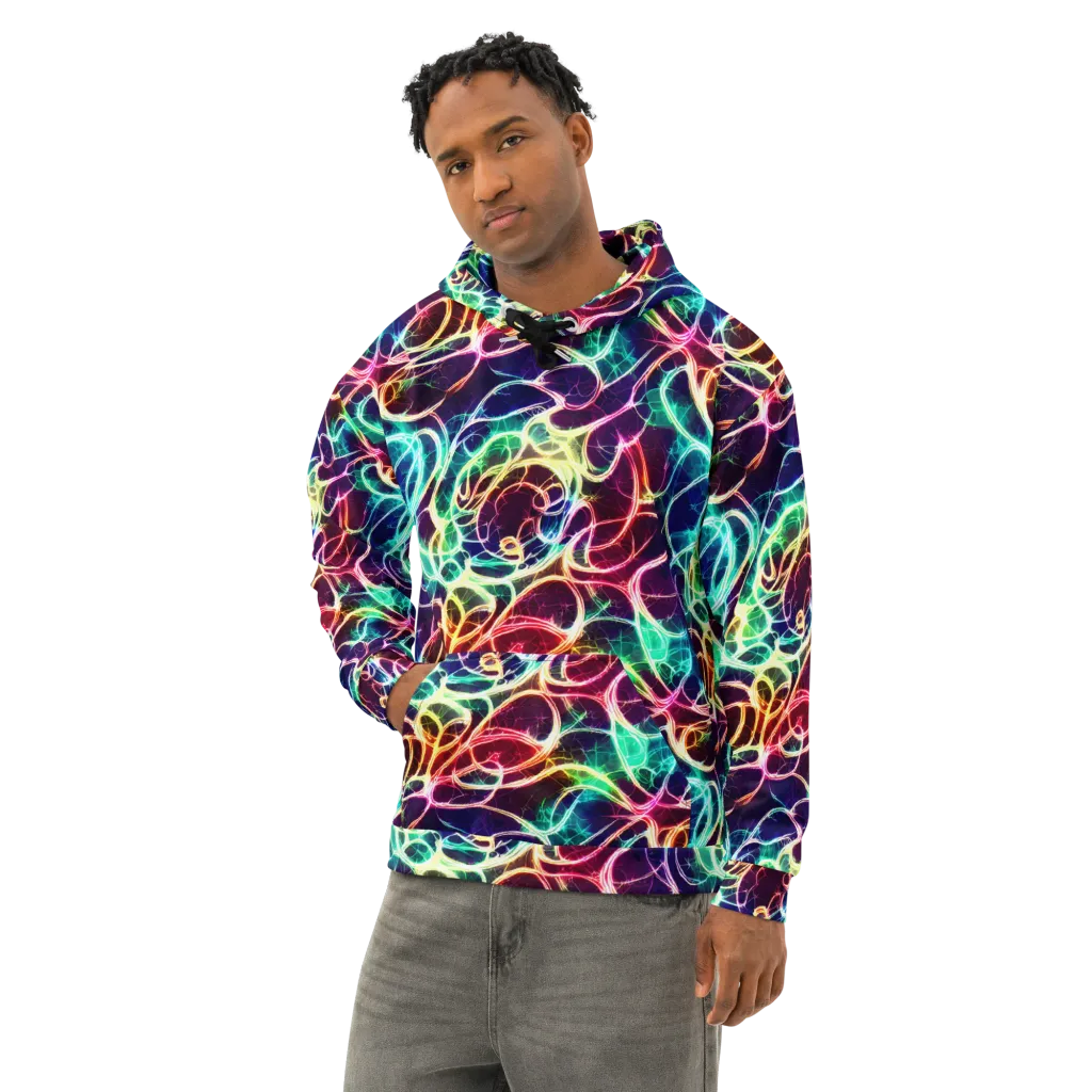 Electric Lace on Cotton Hoodie — Left Front