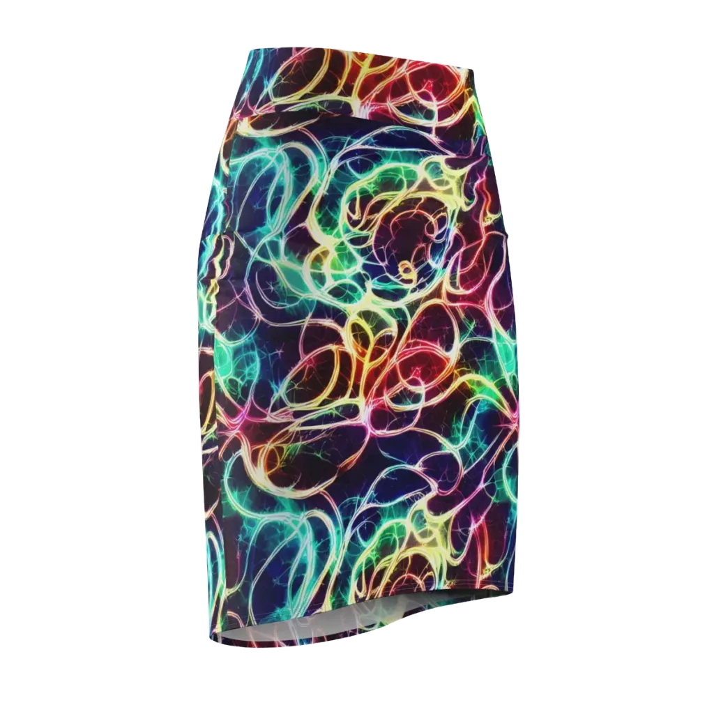 Electric Lace on Pencil Skirt — Front Side