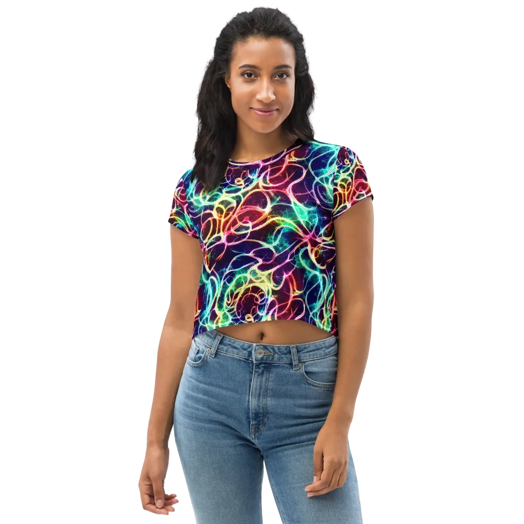 Electric Lace on Crop Tee — Front