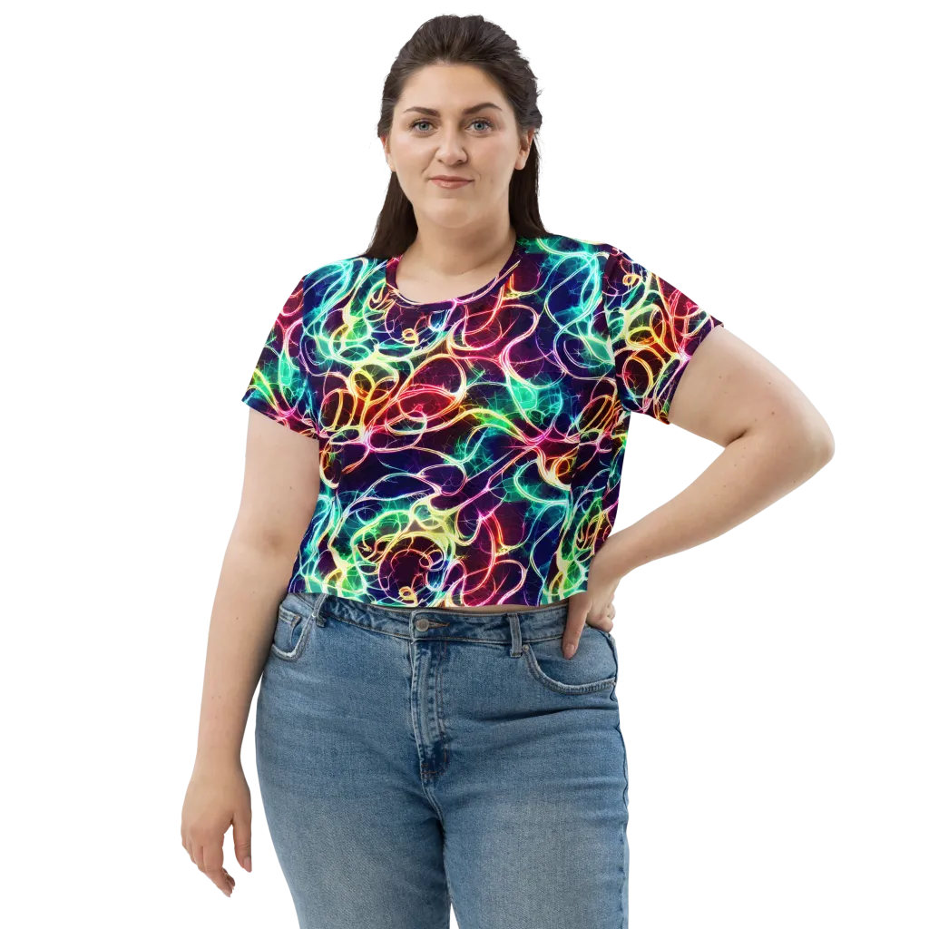 Electric Lace on Crop Tee — Front