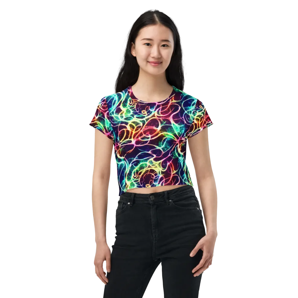 Electric Lace on Crop Tee — Front