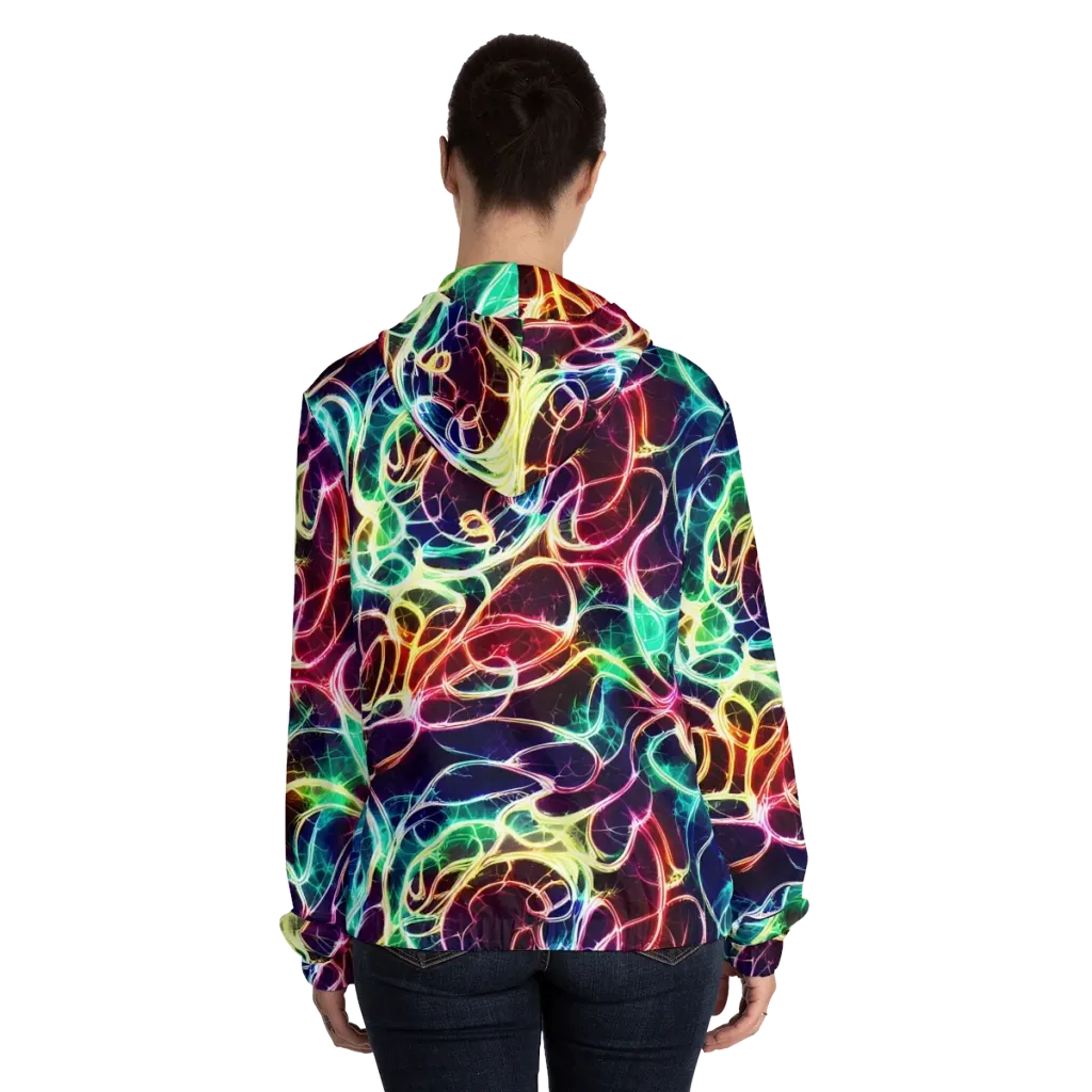 Electric Lace on Women's Full-Zip Hoodie — Back On Person