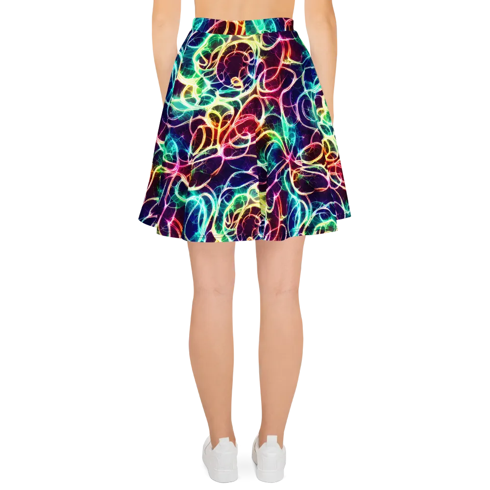 Electric Lace on Skater Skirt — Back