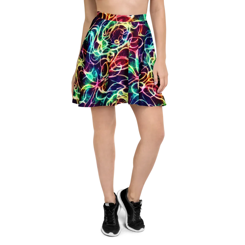 Electric Lace on Skater Skirt — Front