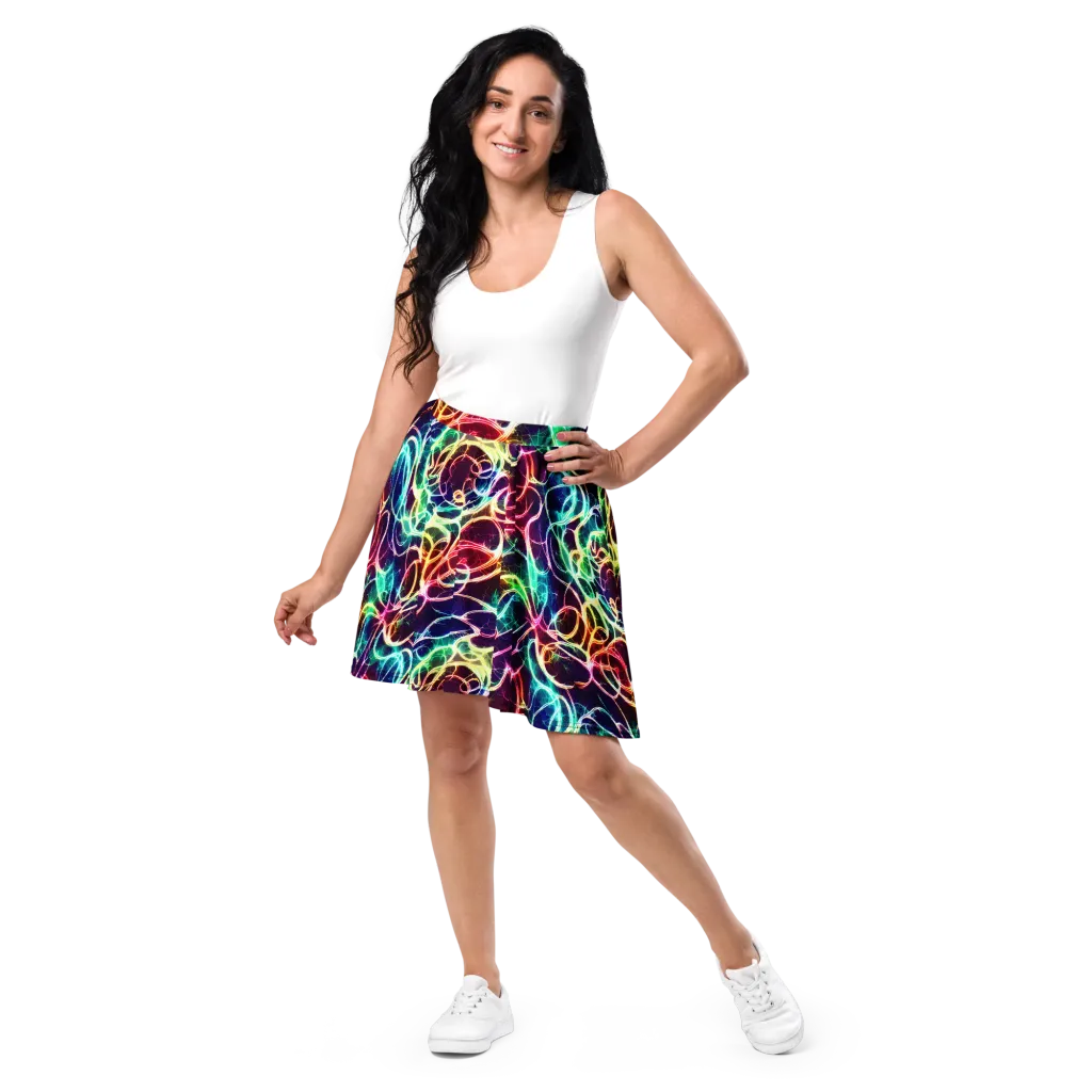 Electric Lace on Skater Skirt — Front