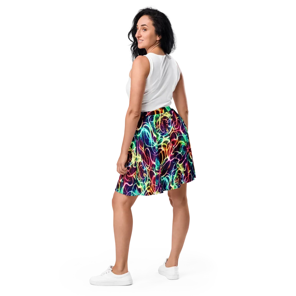 Electric Lace on Skater Skirt — Back