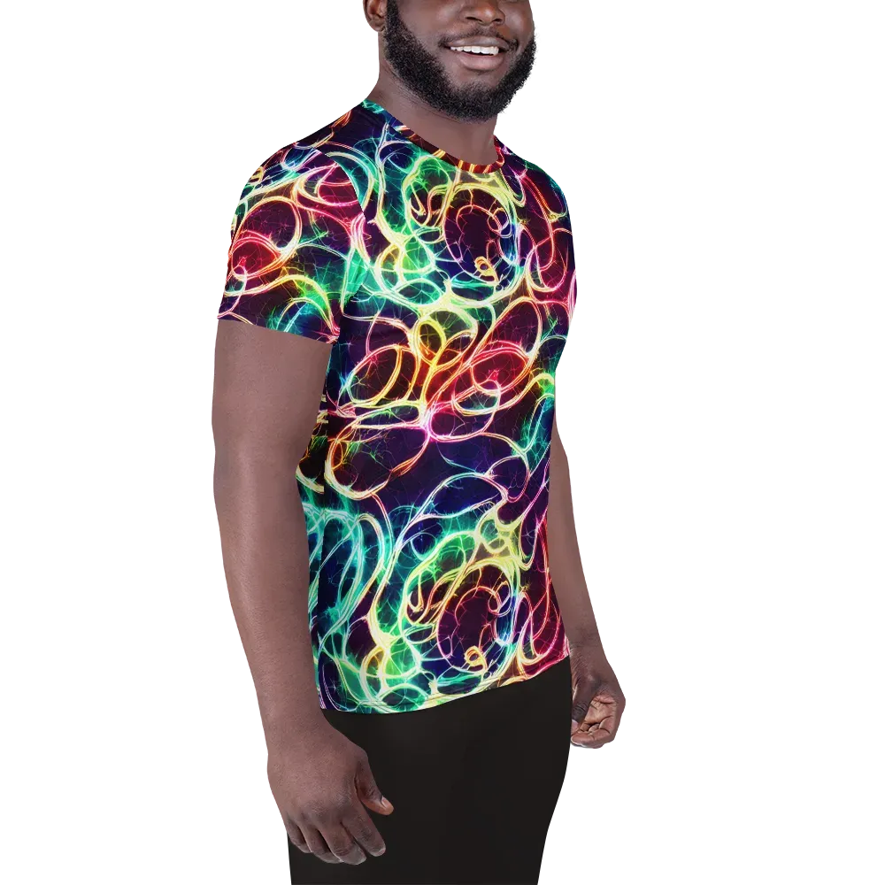 Electric Lace on Men's Athletic T-Shirt — Right