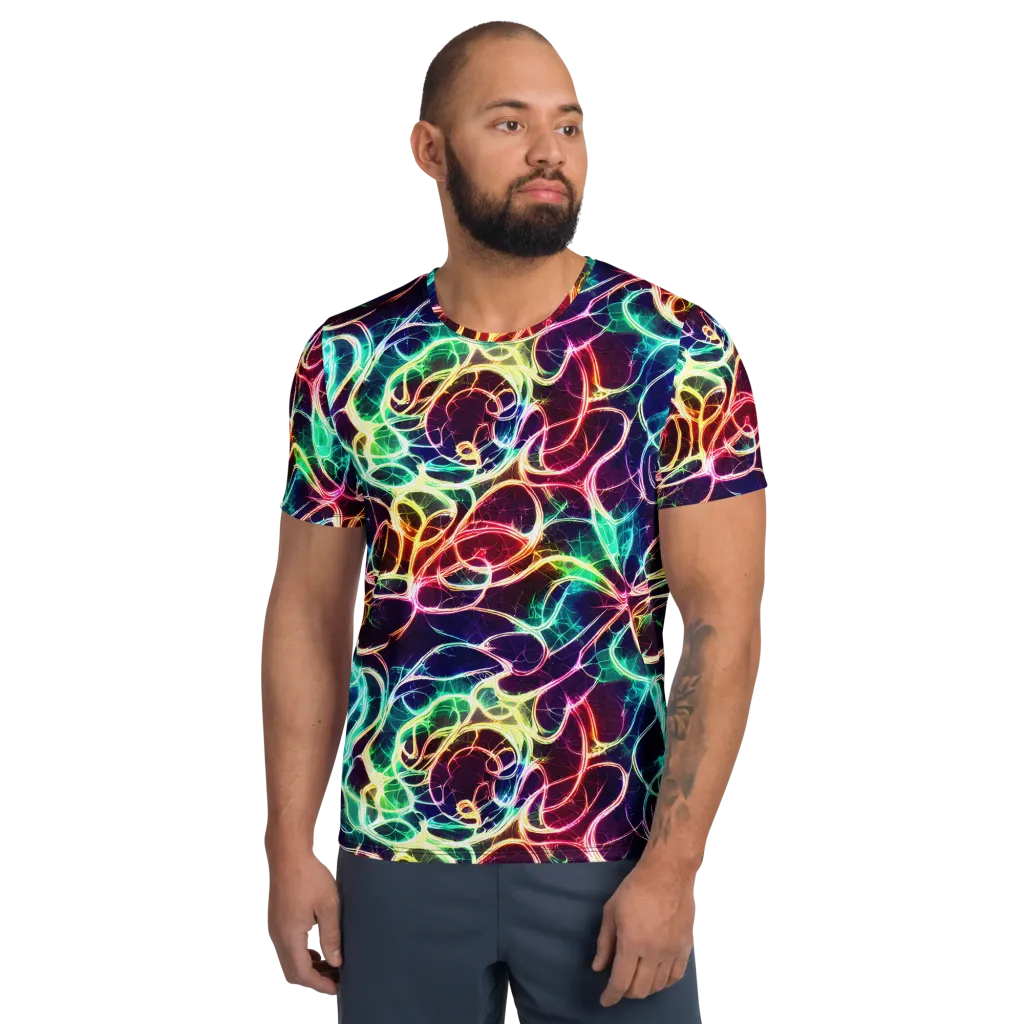 Electric Lace on Men's Athletic T-Shirt — Front