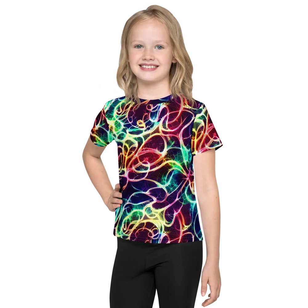 Electric Lace on Kids Crew Neck T-Shirt — Front