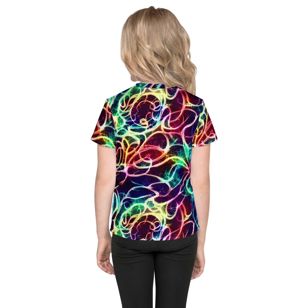 Electric Lace on Kids Crew Neck T-Shirt — Back