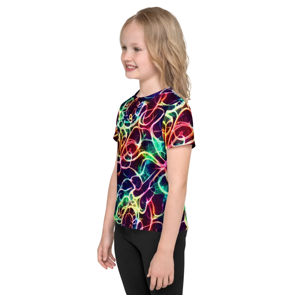 Electric Lace on Kids Crew Neck T-Shirt — Left