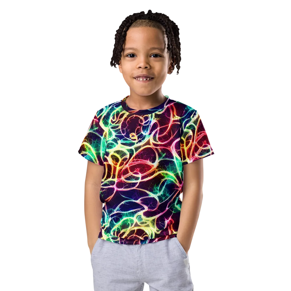 Electric Lace on Kids Crew Neck T-Shirt — Front