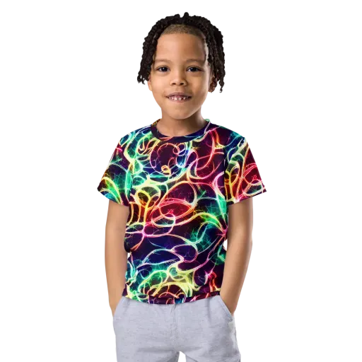 Electric Lace on a Kids Crew Neck T-Shirt