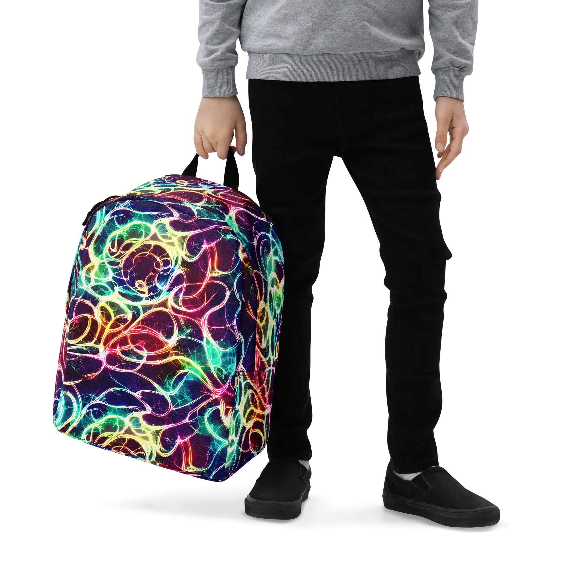 Electric Lace on Minimalist Backpack — Zoomed-in
