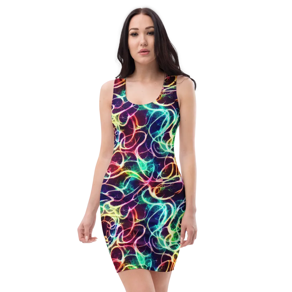 Electric Lace on Bodycon Dress — Front