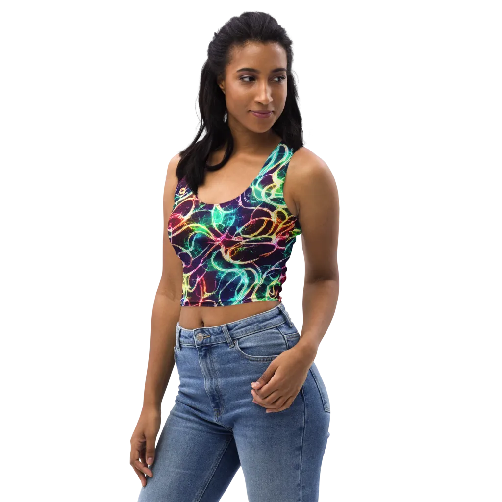 Electric Lace on Crop Top — Left Front