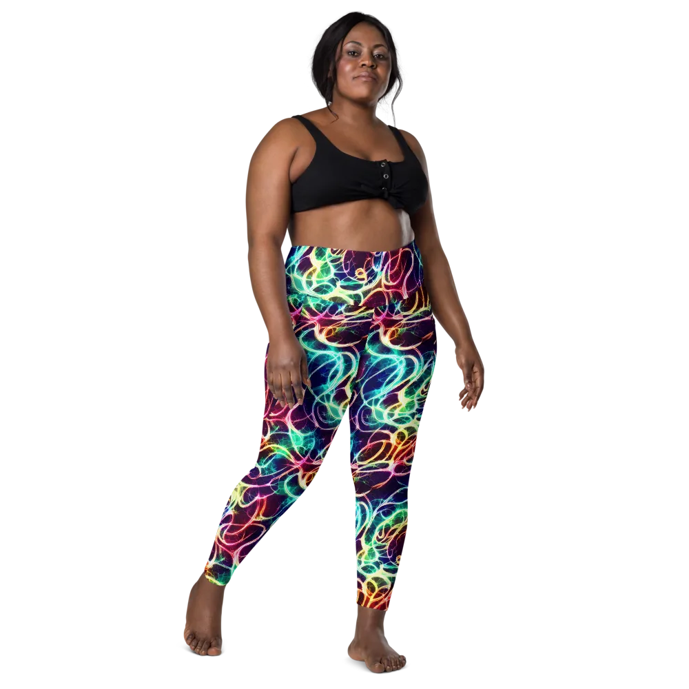Electric Lace on Leggings with Pockets — Front