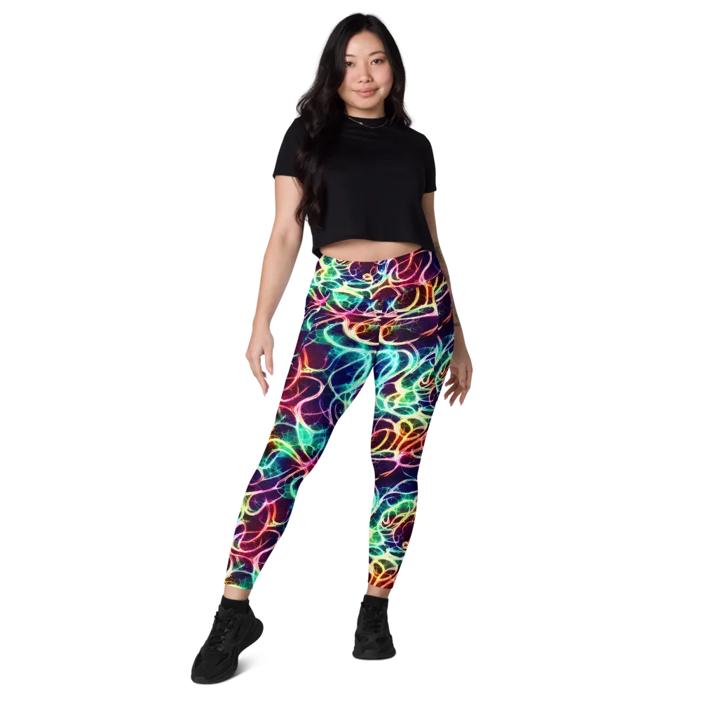 Electric Lace on Leggings with Pockets — Front