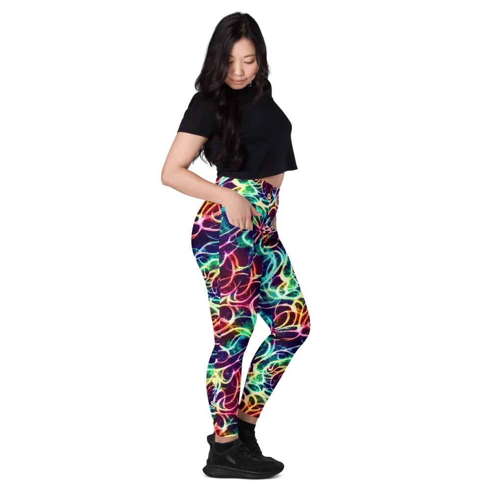 Electric Lace on Leggings with Pockets — Right