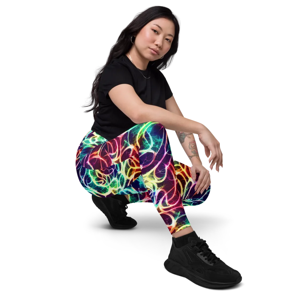 Electric Lace on Leggings with Pockets — Right Front