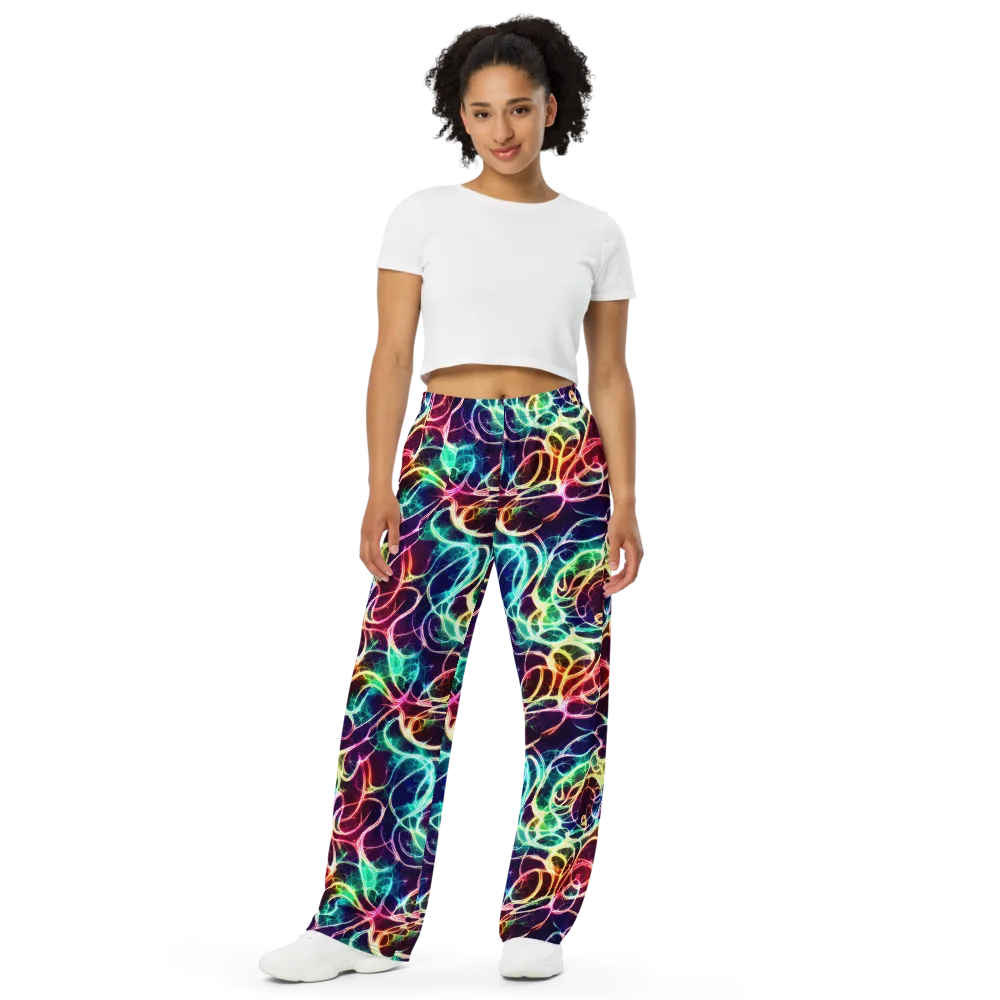 Electric Lace on Wide-Leg Pants — Front