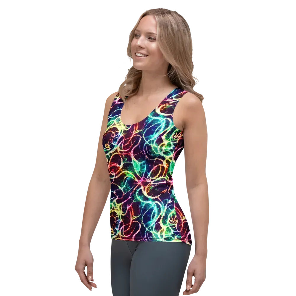 Electric Lace on Women's Tank Top — Left Front