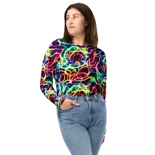Electric Lace on a Long Sleeve Crop Top